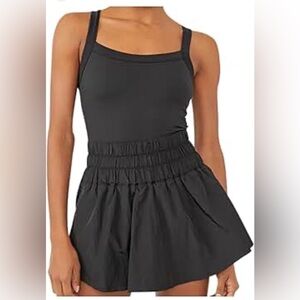 Free People Movement Way Home Skortsie – Black | Size Small